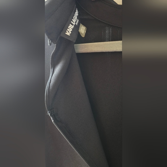 KARL LAGERFELD PARIS Black Crystal Embellished Rhinestone 10 Asymmetric - Picture 6 of 13